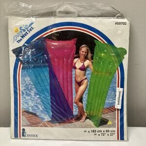 The Wet Set Intex Pool Raft NEW VTG 1999 Inflatable Float 59702 Green 72”x27"